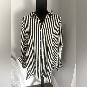 Jane & Delancey Button Back Striped Blouse Womens 2X NWT